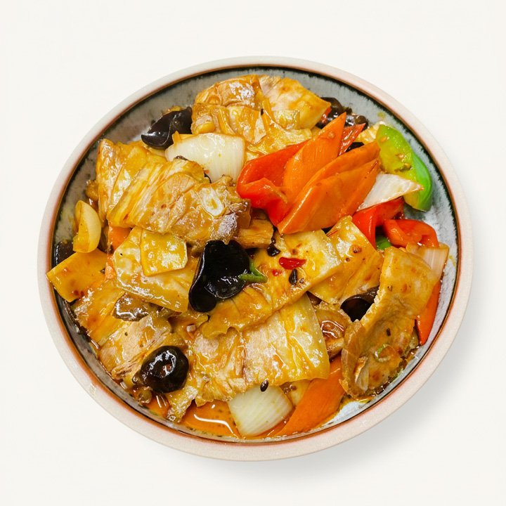 Doppelt gebratener Schweinebauch